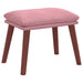 Relaxstoel met voetenbank fluweel roze