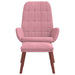 Relaxstoel met voetenbank fluweel roze