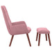 Relaxstoel met voetenbank fluweel roze