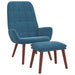Relaxstoel met voetenbank fluweel blauw