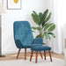 Relaxstoel met voetenbank fluweel blauw