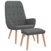 Relaxstoel met voetenbank stof donkergrijs