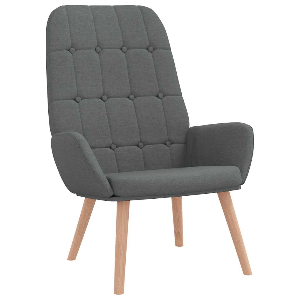 Relaxstoel met voetenbank stof donkergrijs