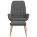 Relaxstoel met voetenbank stof donkergrijs