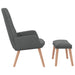 Relaxstoel met voetenbank stof donkergrijs