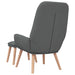 Relaxstoel met voetenbank stof donkergrijs