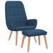 Relaxstoel met voetenbank stof blauw