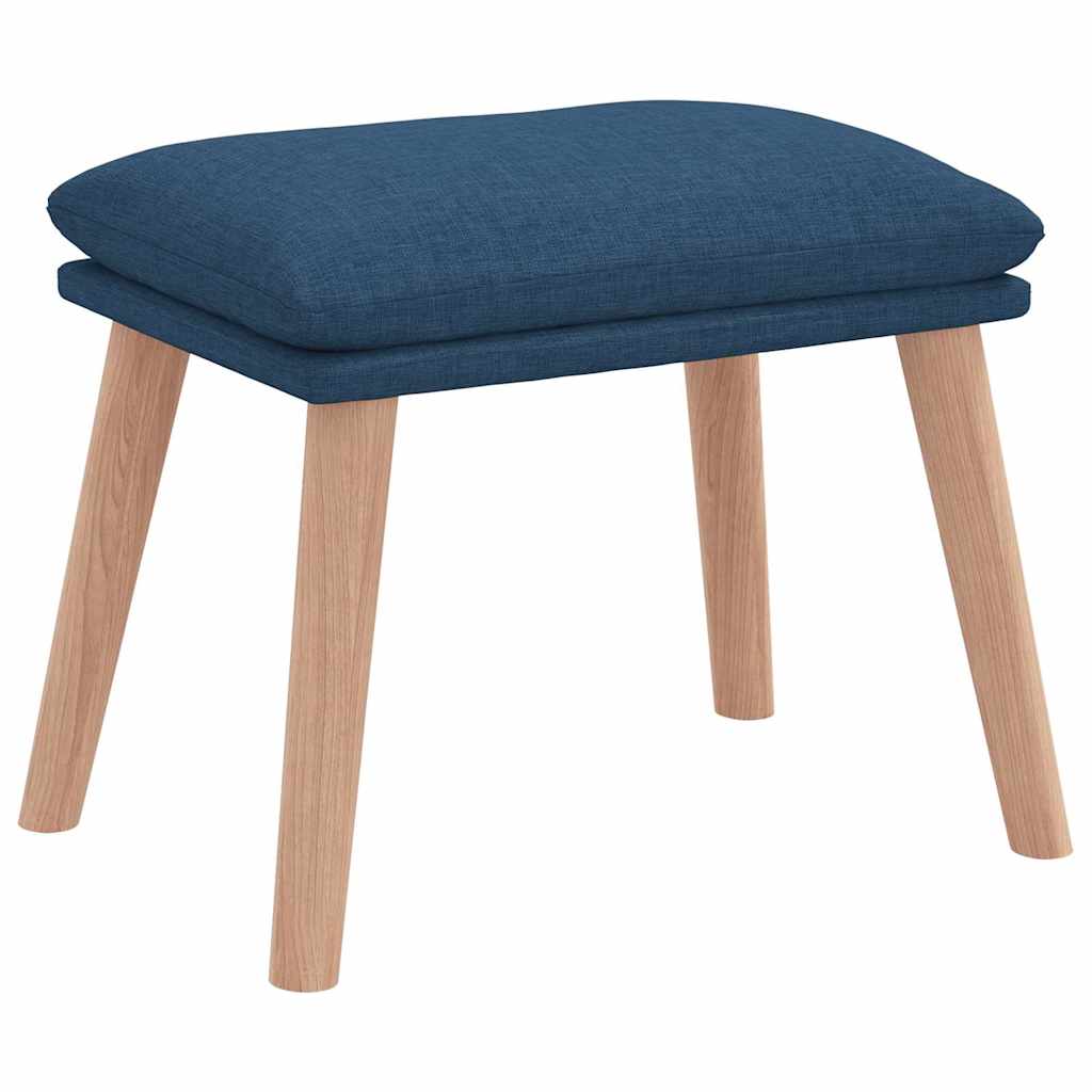 Relaxstoel met voetenbank stof blauw