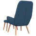 Relaxstoel met voetenbank stof blauw