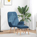 Relaxstoel met voetenbank stof blauw