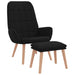 Relaxstoel met voetenbank stof zwart