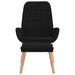 Relaxstoel met voetenbank stof zwart