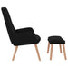 Relaxstoel met voetenbank stof zwart