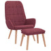 Relaxstoel met voetenbank stof wijnrood