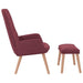 Relaxstoel met voetenbank stof wijnrood