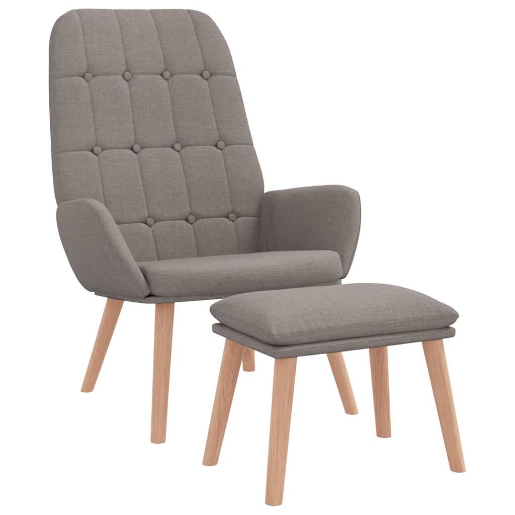Relaxstoel met voetenbank stof taupe