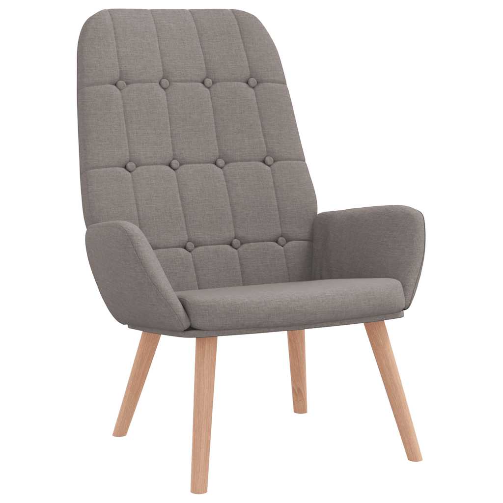 Relaxstoel met voetenbank stof taupe