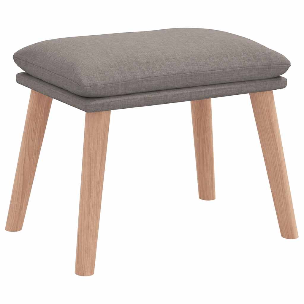 Relaxstoel met voetenbank stof taupe