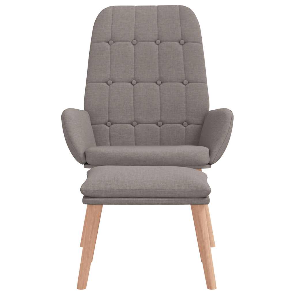 Relaxstoel met voetenbank stof taupe