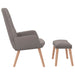 Relaxstoel met voetenbank stof taupe
