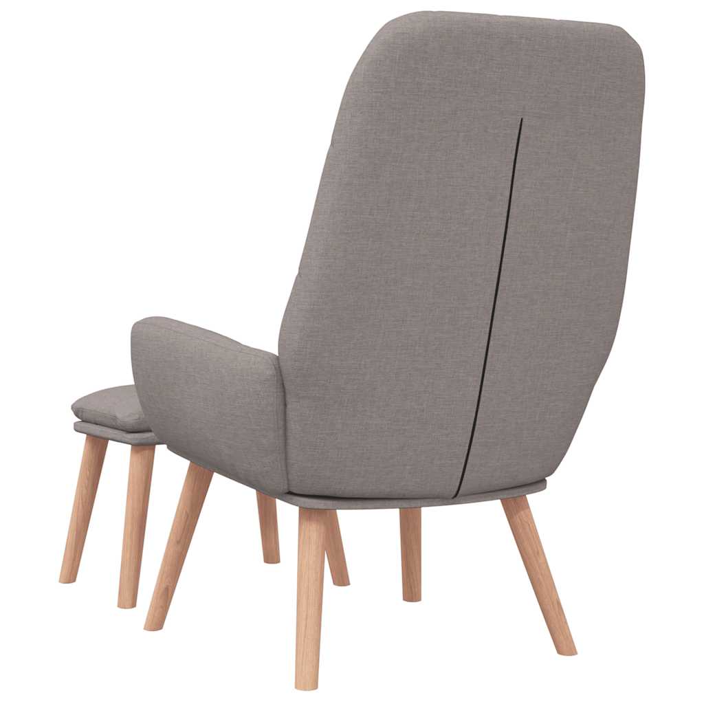 Relaxstoel met voetenbank stof taupe