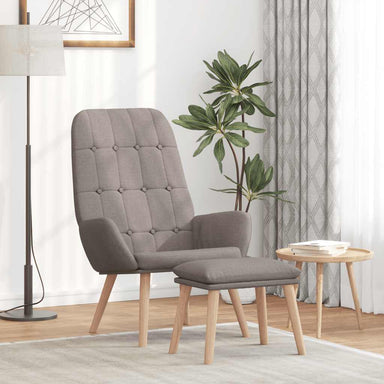 Relaxstoel met voetenbank stof taupe