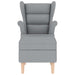 Fauteuil met voetenbankje stof lichtgrijs