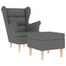 Fauteuil met voetenbankje stof donkergrijs