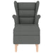 Fauteuil met voetenbankje stof donkergrijs
