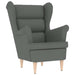 Fauteuil met voetenbankje stof donkergrijs