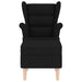 Fauteuil met voetenbankje stof zwart