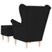 Fauteuil met voetenbankje stof zwart