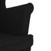 Fauteuil met voetenbankje stof zwart