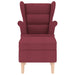 Fauteuil met voetenbankje stof wijnrood