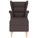 Fauteuil met voetenbankje stof donkerbruin