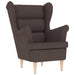 Fauteuil met voetenbankje stof donkerbruin
