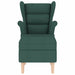 Fauteuil met voetenbankje stof donkergroen