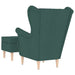 Fauteuil met voetenbankje stof donkergroen