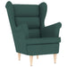 Fauteuil met voetenbankje stof donkergroen