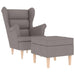 Fauteuil met voetenbankje stof taupe