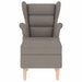 Fauteuil met voetenbankje stof taupe