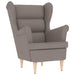 Fauteuil met voetenbankje stof taupe