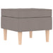Fauteuil met voetenbankje stof taupe