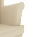Fauteuil met voetenbankje stof crèmekleurig