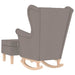 Schommelstoel met voetenbank stof taupe
