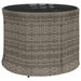 Tuinbank met tafel en kussens halfrond poly rattan grijs