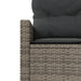 Tuinbank met tafel en kussens halfrond poly rattan grijs