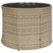 Tuinbank met tafel en kussens halfrond poly rattan beige