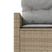 Tuinbank met tafel en kussens halfrond poly rattan beige