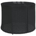Tuinbank met tafel en kussens halfrond poly rattan zwart